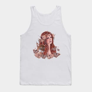 Freya goddess art with lynx by Renee Lavoie Tank Top